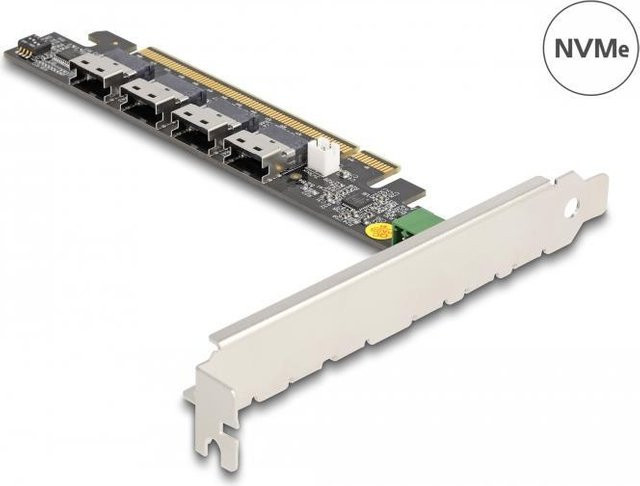 Delock NVMe M.2 Speicher-Controller PCIe 5.0 x16 RAID Controller Card Schwarz (90111) - Bild 1
