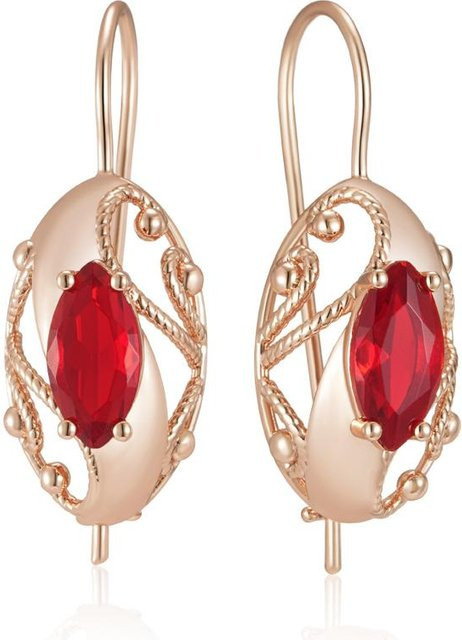 Hängeohrringe Kupfer, Roségold, Zirkonia, Damen, Vintage - Bild 1