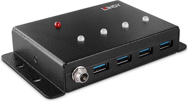 Lindy Schnittstellen-Hub USB 3.2 Gen 1 Type-B auf Type-A, 5000 Mbit/s, Schwarz - Bild 1