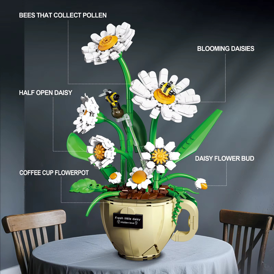 stemedu Blumen Kaffee Tasse Gänseblümchen, Bausteine, ab 8 Jahren - Bild 4