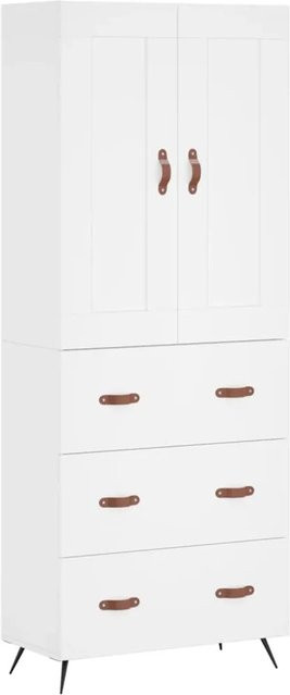 vidaXL Highboard Weiß B: 69,5 cm, T: 34,0 cm, H: 180,0 cm - Bild 1