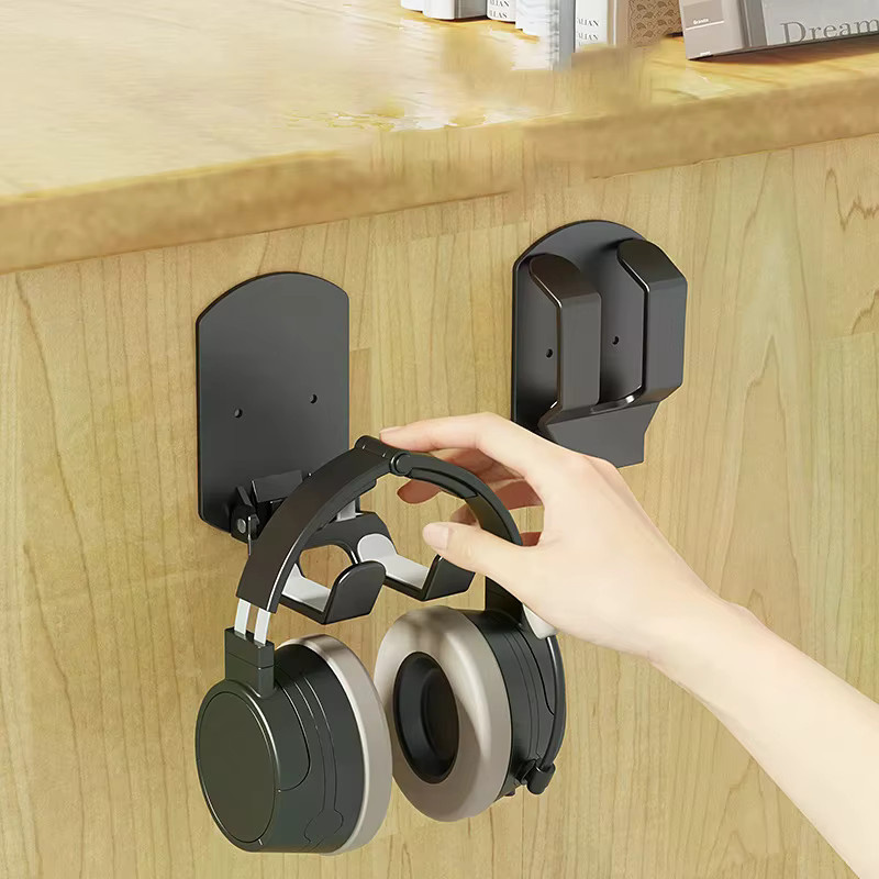 Wandmontierte Game-Controller-Halterung und Gaming-Headset-Halterung in Schwarz zur einfachen Installation ohne Bohren - Bild 2