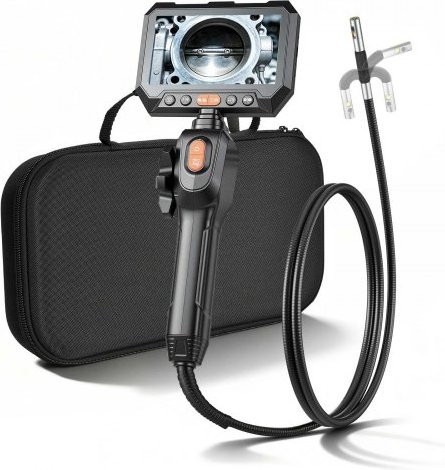 VEVOR Dual-Lens Articulating Borescope Drehbare Endoskopkamera mit 5 Zoll HD IPS Split-Screen, 8X Zoom und IP67 Wasserdichtigkeit, Schwarz - Bild 1