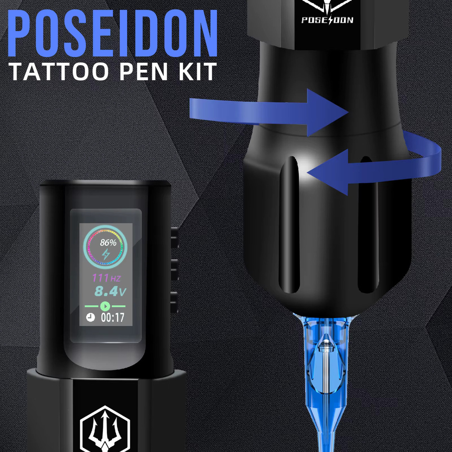 POSEIDON Tattoo Kit, Drahtlose Tattoo Gun, Permanent Make-Up - Bild 3