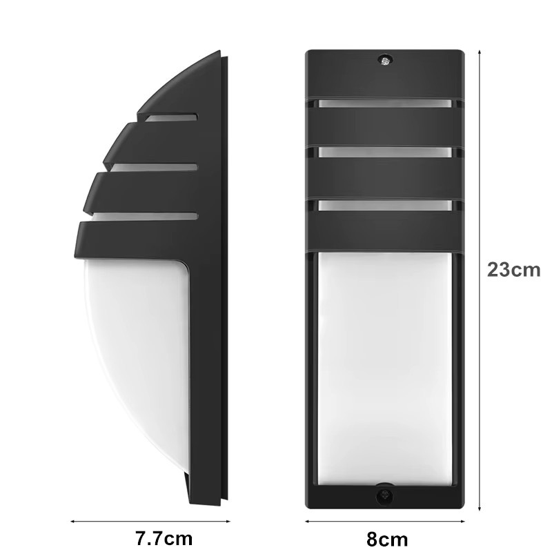 Evelobin Außenwandleuchte aus Aluminium mit 12W für Garten, Balkon und Hauswand in Schwarz oder Weiß - Bild 2