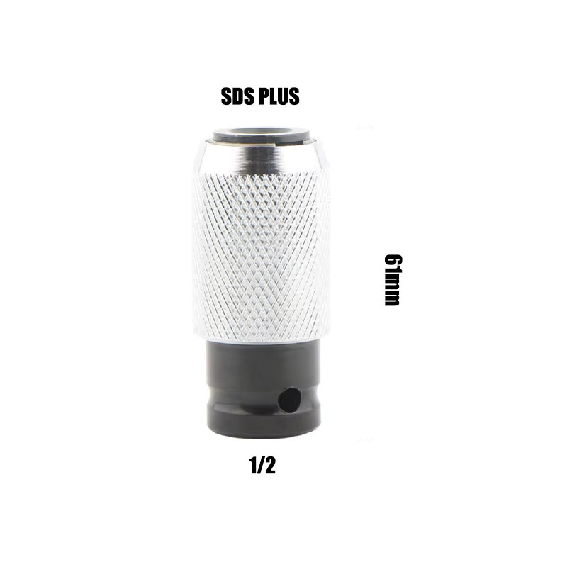CHINNCC Elektrischer Schlagschrauber-Adapter 1/2 Zoll mit SDS PLUS-Umwandlung in Silber - Bild 2