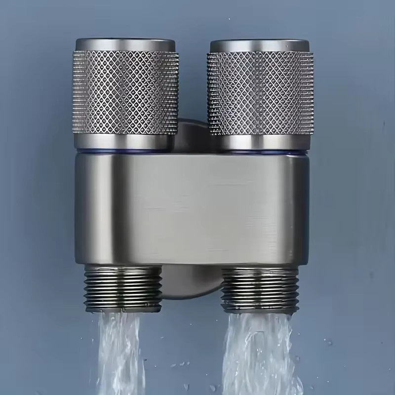 YANKE Toiletten-Winkelventil aus Edelstahl mit einem Einlass und zwei Auslässen, rutschfestes Doppel-Wasserventil - Bild 3