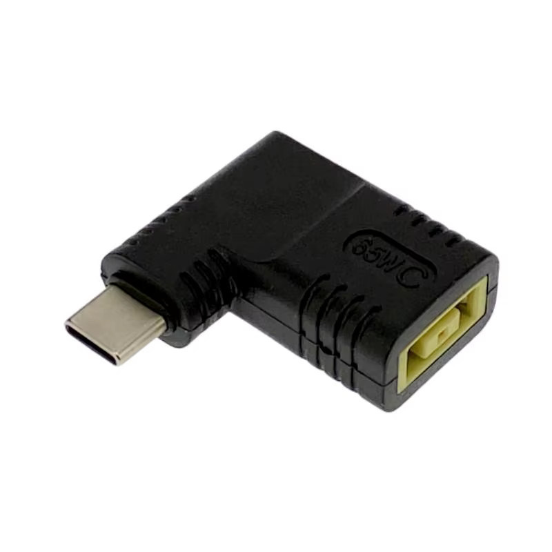 Lenovo 65 W USB Typ C PD Schnellladekabel mit DC Vierkantstecker auf Typ C PD Adapter Konverter in Schwarz - Bild 2
