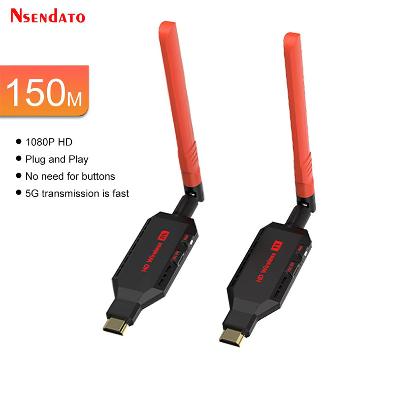 Nsendato Kabelloser HDMI Video-Audio-Sender-Empfänger Extender in Full HD 1080P mit 5.8G Technologie, Schwarz - Bild 5