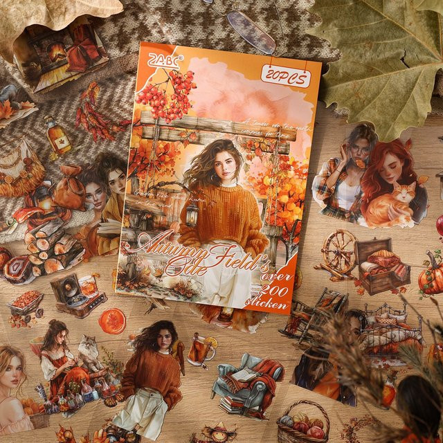 20-teiliges Aufkleber-Set mit saisonalen Landschaften und Ansichten der vier Jahreszeiten in Multicolour für Scrapbooking und Szenengebäude - Bild 1