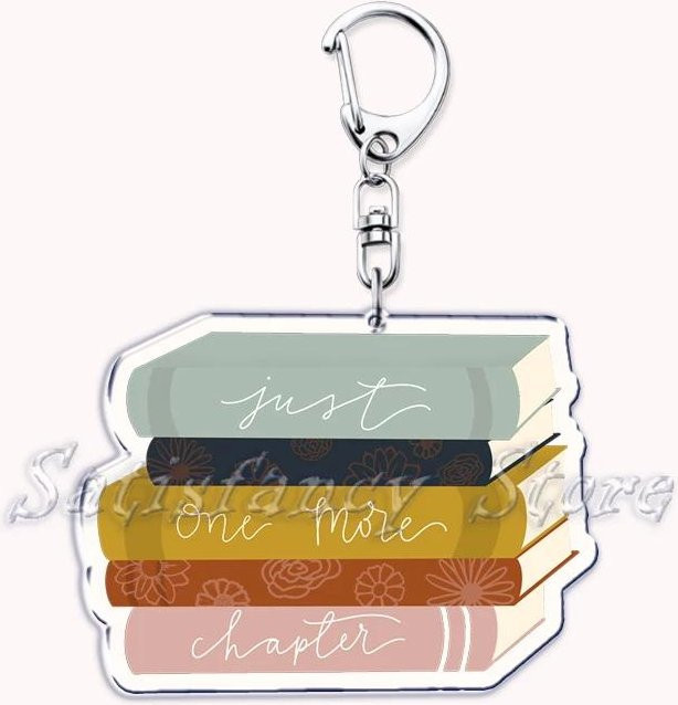 CHIC STUDIO Schlüsselanhänger, Pastell, Blumige Bücher, Gray, Unisex - Bild 1