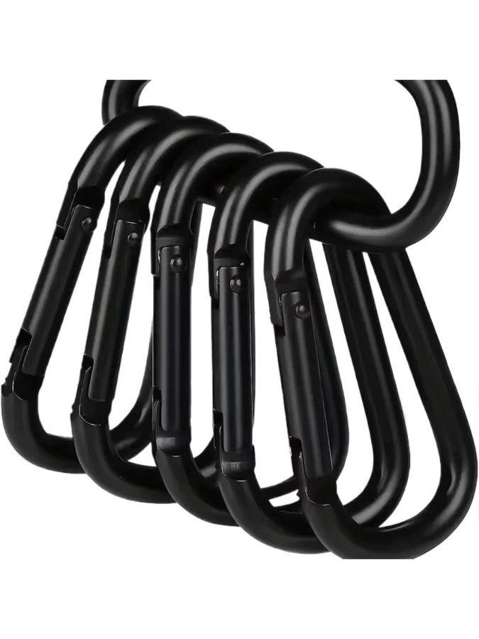 vvocci 6-teiliges Set D-Haken Outdoor-Schnallen in Schwarz - Bild 5