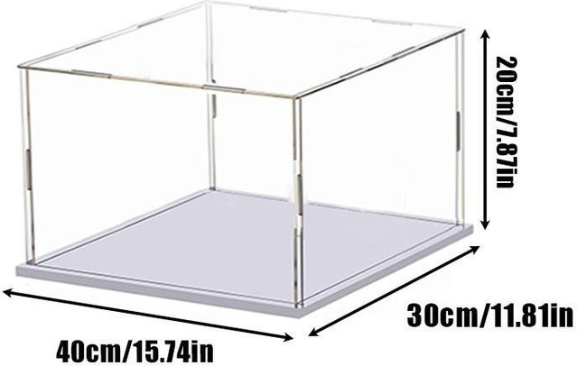 Whosee Acryl-Displaybox mit Deckel, transparente Aufbewahrungsbox und Vitrine, B/T/H: 40 x 30 x 20 cm - Bild 1