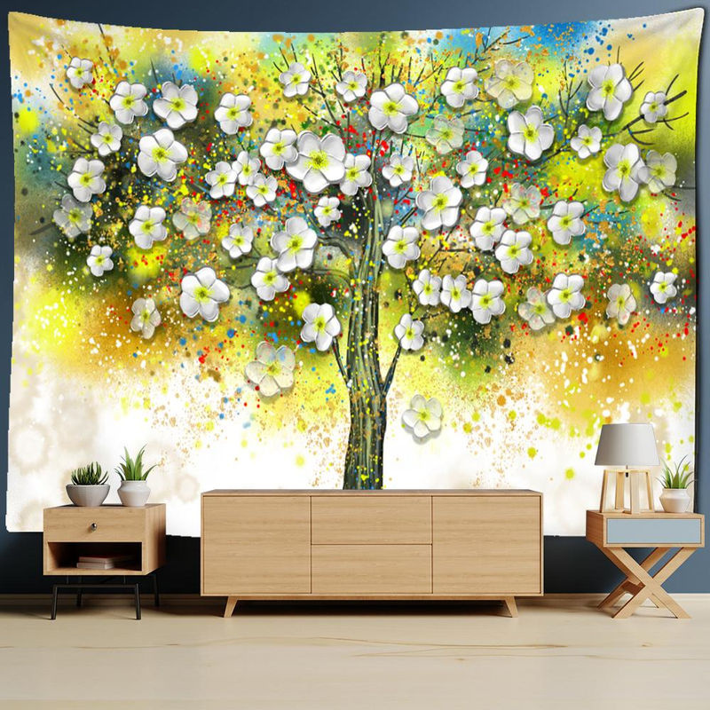 Wandteppich Geldbaum mit psychedelischem Engel im Bohemian Stil, mehrfarbig, B/H: 320 x 182 cm - Bild 2