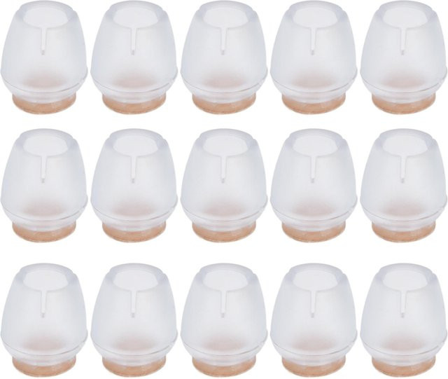 32 Stück rutschfeste Möbelbeinkappen aus Silikon von KONNWEI in Transparent zum Schutz von Tisch und Stuhl - Bild 1