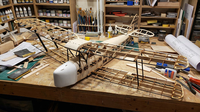 DIY Tiger Moth DH-82 Balsaholz-Modellbausatz, 1000mm - Bild 1