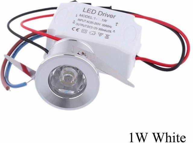 LED Einbau Mini Spotlight Deckenleuchte rund in Silber und Weiß mit 1W Leistung - Bild 1