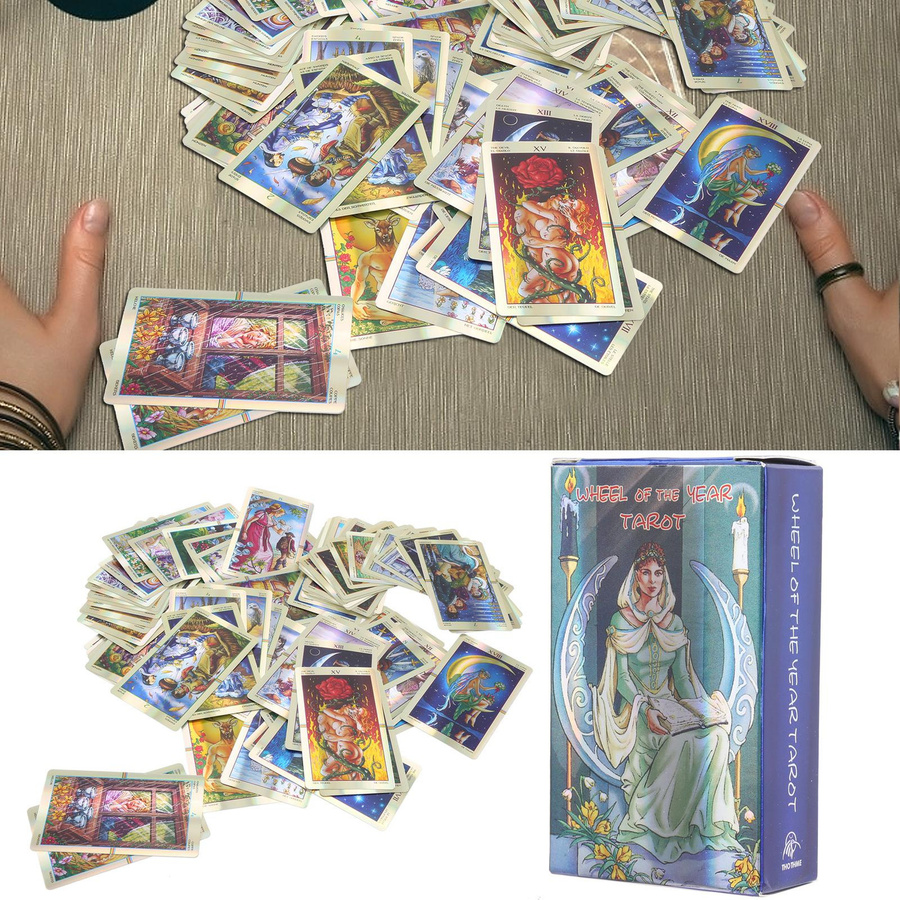 Neoglint Tarotkarten Deck Schicksal Wahrsagerei Hologrammpapier Englisch - Bild 4