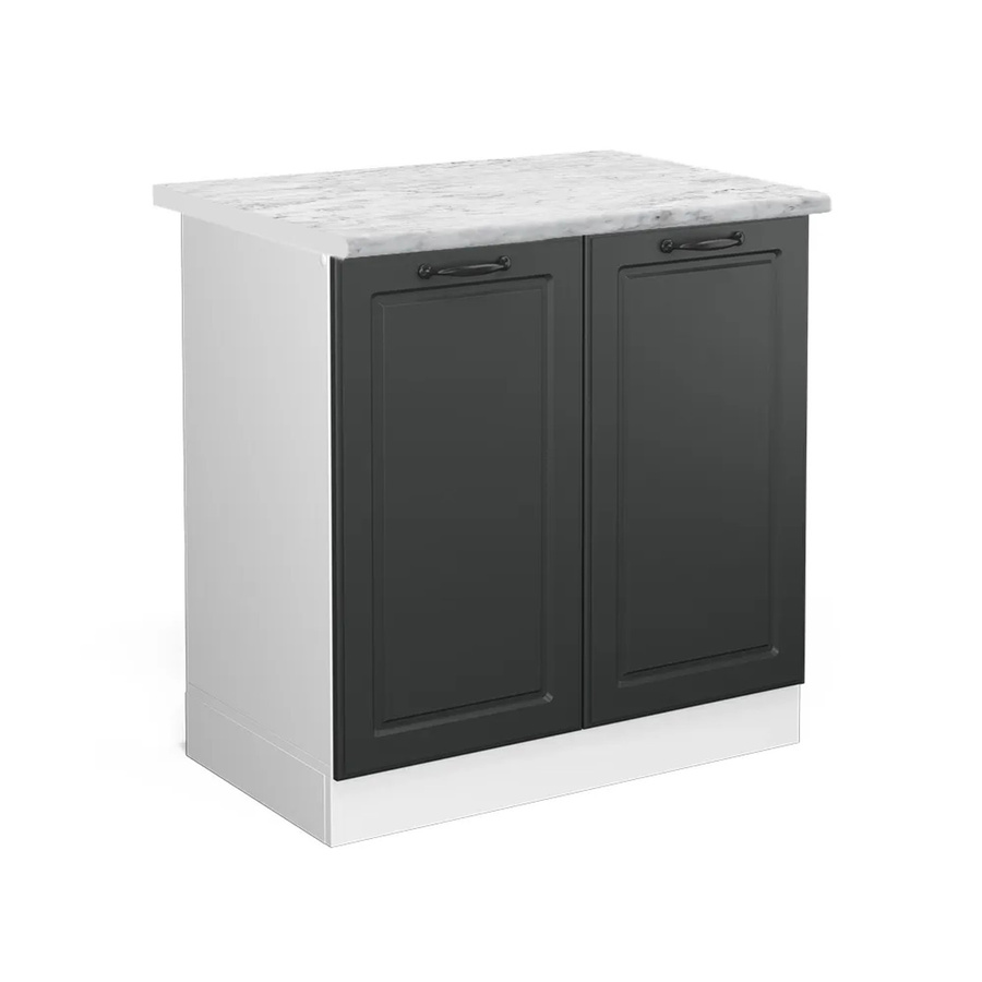 Vicco Spülenunterschrank R-Line Landhaus Stil in Anthrazit und Weiß mit Marmor-Optik, B/T/H: 80 x 60 x 81,6 cm - Bild 2