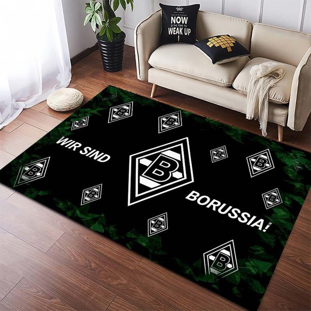 Borussia Mönchengladbach Teppich mit Vereinslogo, rutschfeste Fußmatte in Schwarz-Grün, B/B: 40 x 60 cm - Bild 1
