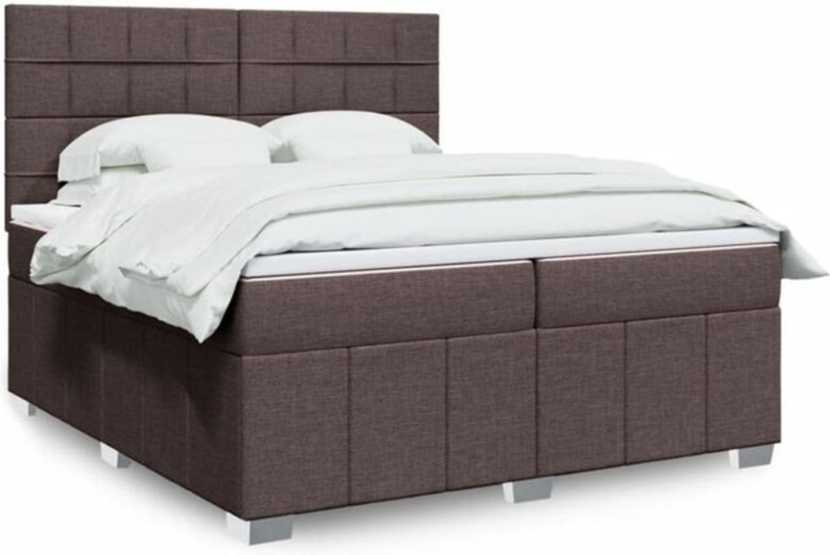 Vidaxl Boxspringbett mit Matratze in Braun aus Stoff und Holzwerkstoff B/T/H: 200 x 200 x 150,5 cm - Bild 1