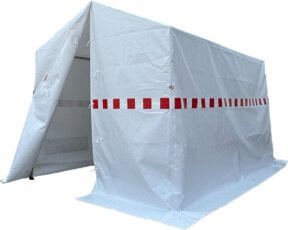 Schake Arbeitszelt aus weißem PVC, B/T: 200 x 200 cm - Bild 1