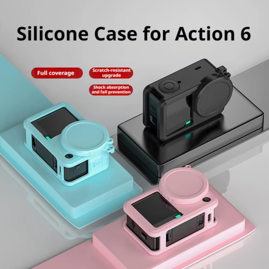 DJI Action 6 Silikon-Schutzhülle mit Anti-Verlust-Lanyard und Objektivdeckel in Multicolor - Bild 3