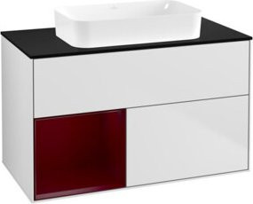 V&B Waschtischunterschrank Finion in Weiß lackiert, Breite: 100 cm, Tiefe: 60,3 cm - Bild 1