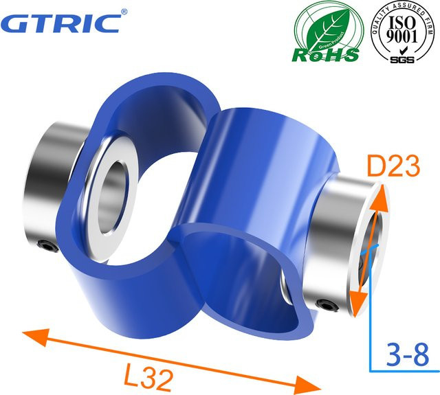 GTRIC 8-förmige Kupplung Typ D23L32 aus Kunststoff in Blau, flexible exzentrische Deklination und elastische Kupplung für Encoder - Bild 1