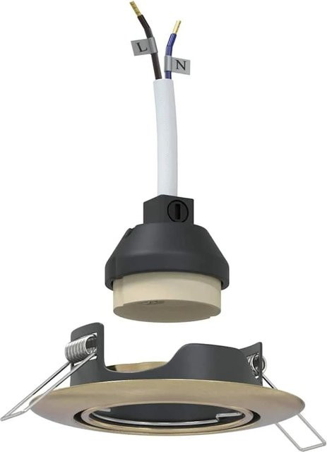 vidaXL Spotlight Set 12 Stück, quadratische Einbaustrahler aus Metall in Messing, B/T/H: 9 x 9 x 2,5 cm - Bild 1