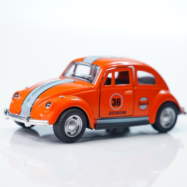 Linyi toy car Orange Käfer, Modellauto, 1:32, Metall, ab 4 Jahren - Bild 1