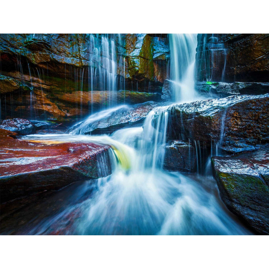 Sanders & Sanders Fototapete Wasserfall in Blau und Braun, Vlies, B: 360 cm, H: 270 cm - Bild 2