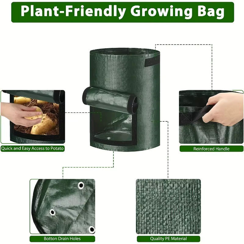Garten Anbau Beutel aus PE für Gemüse wie Kartoffeln und Karotten zum Pflanzen im Freien - Bild 4