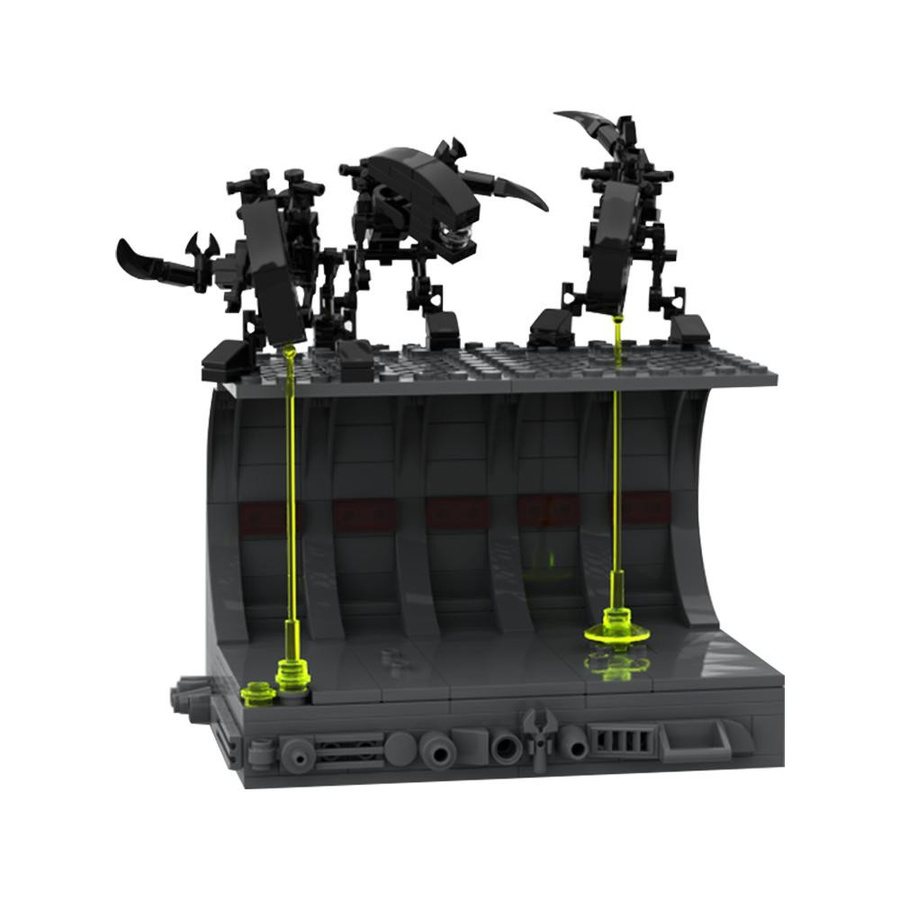 Gobricks MOC Aliens Regal Diorama Baustein Set in Schwarz - Bild 2