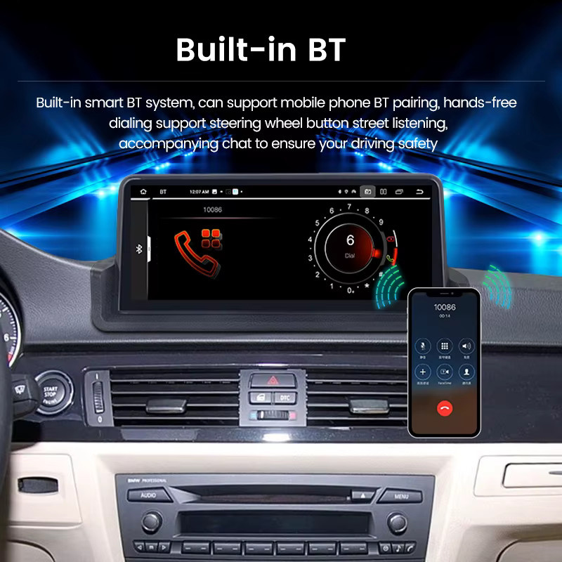 MEKEDE 10,25 Zoll Kabelloses CarPlay und Android Auto Multimedia-Display für BMW 3er Serie E90 E91 E92 E93 (2006-2012), Android All-in-One Autoradio mit 8-Kern Prozessor, GPS-Navigation und WIFI, Schwarz - Bild 2