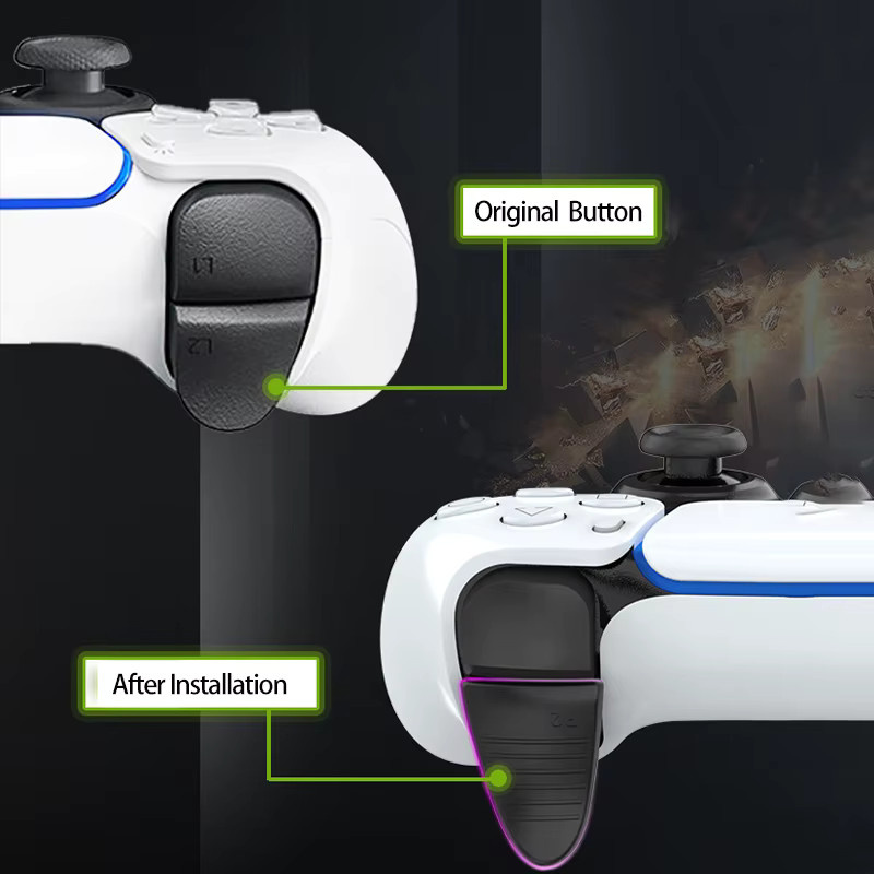 JCD PS5 Controller Erweiterungstasten L2 R2 Paarweise Anti-Rutsch Trigger-Erweiterungstasten in Schwarz - Bild 2