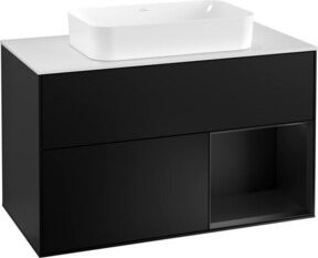 Villeroy & Boch Waschtischunterschrank Finion mit Abdeckplatte in Weiß und Blau lackiert, B/T/H: 100 x 50,1 x 60,3 cm - Bild 1