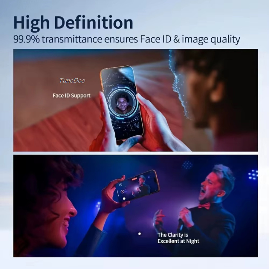 TUNEDEE Matte Displayschutzfolie aus gehärtetem Glas für iPhone 18 17 16 15 14 13 12 11 Pro Max Air Plus XR XS Max SE 9H Härtegrad - Bild 4