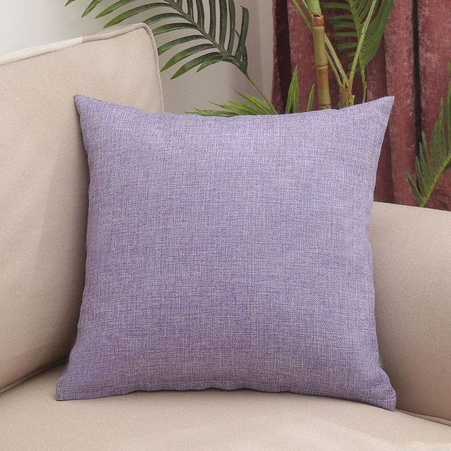 Yiran Furniture Kissenbezug aus Leinenstoff in Lila, quadratisch, B/T: 45 x 45 cm - Bild 1