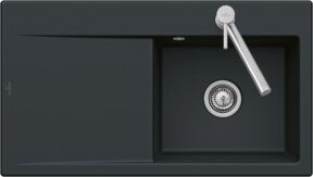 Villeroy & Boch Spüle Subway Style 45 Flat Spülbecken aus Keramik, Farbe: Black, Ausführung: links, Einbauart: Unterbau - Bild 1