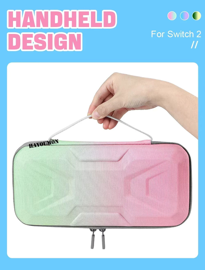 HeroAngel EVA Hartschalen-Schutztasche im Farbverlauf für Nintendo Switch 2 Modell 2025, Multicolour/Blau - Bild 2
