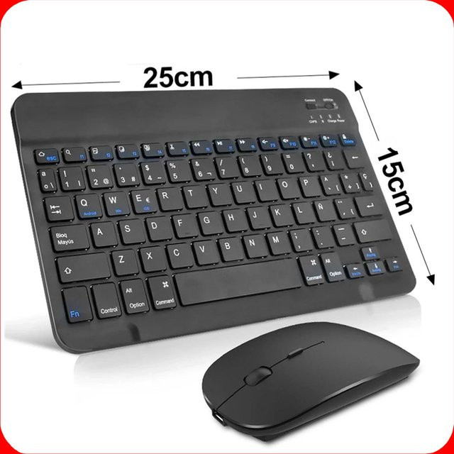 MicroData Bluetooth Tastatur und Maus Set in Schwarz für iOS, Android und Windows - Bild 1