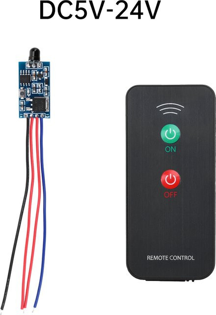 diymore Infrarot-Fernbedienungs-Empfangsmodul mit 2 Schlüsselschaltern für DC 2,5 V-5 V und DC 5 V-24 V, Lerntyp Code Sendeempfänger - Bild 1