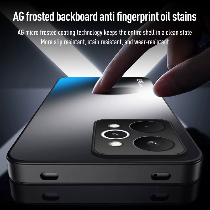 EUCAGR Handyhülle für Realme P4 Power, stoßfeste matte Rückseite aus TPU und PC, Blau und Schwarz - Bild 2