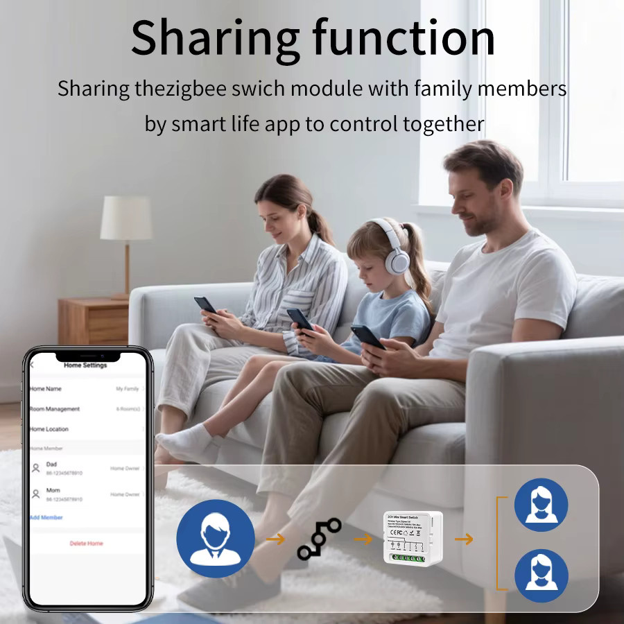Tuya ZigBee 3.0 Smart Switch Modul 16A in Weiß für Smart Home DIY Relais mit App und Sprachsteuerung für Alexa und Google Home - Bild 4