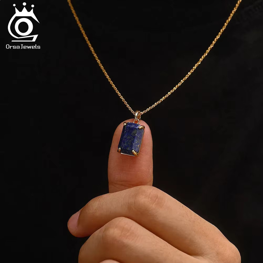 ORSA JEWELS Halskette 925 Silber, Lapislazuli, Unisex - Bild 3
