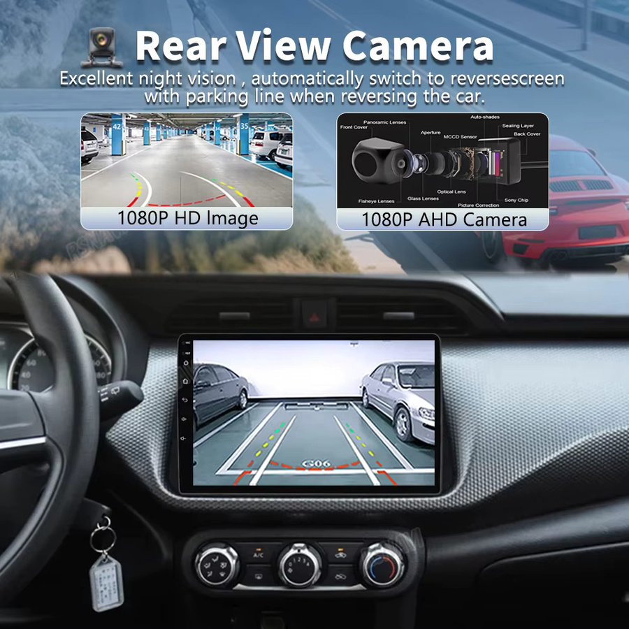 RSNAVI Android 15 Multimedia-Autoradio für NISSAN MICRA KICKS, 2 Din, mit Carplay, DSP, WLAN, 4G und KI-Sprachsteuerung, Schwarz - Bild 2