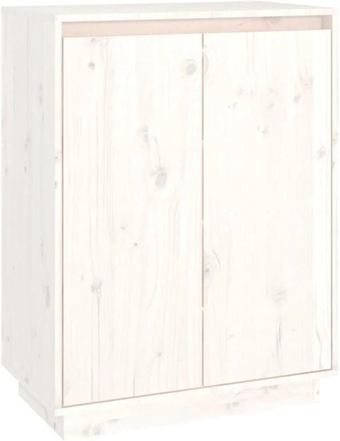vidaXL Schuhschrank aus Kiefer-Massivholz in Weiß, B/T/H: 60 x 35 x 80 cm - Bild 1