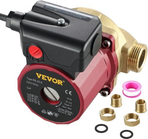 VEVOR Warmwasserzirkulationspumpe aus Messing, 90 W, 220 V, 50 L/min, für Dusche und Waschmaschine - Bild 1