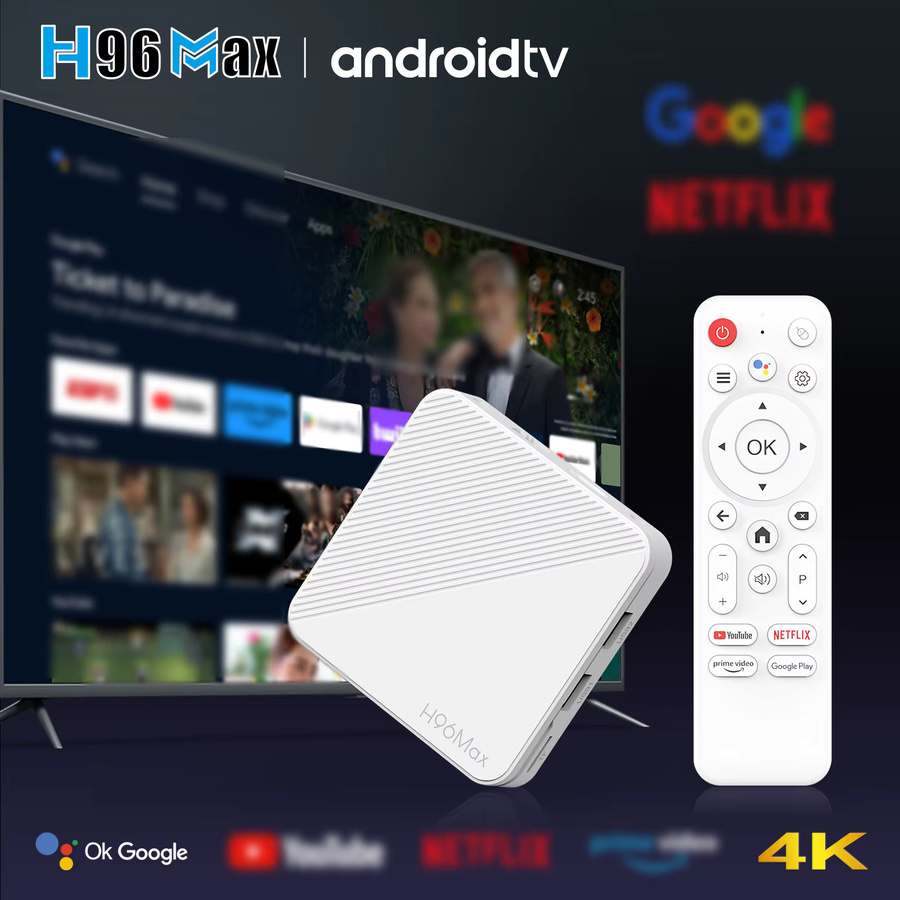 H96 MAX H313 Smart TV-Box mit Android 14, 4K UHD Media Streamer, 2GB RAM, 16GB Speicher, Wifi6 und Bluetooth 5.0 in Weiß - Bild 2
